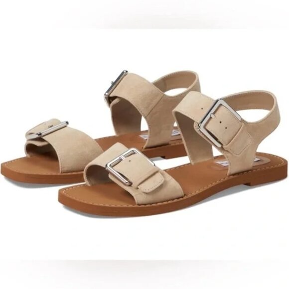 Steve Madden Santo Sling Back Sandals Sand Suede (Size 8) - Picture 2 of 8